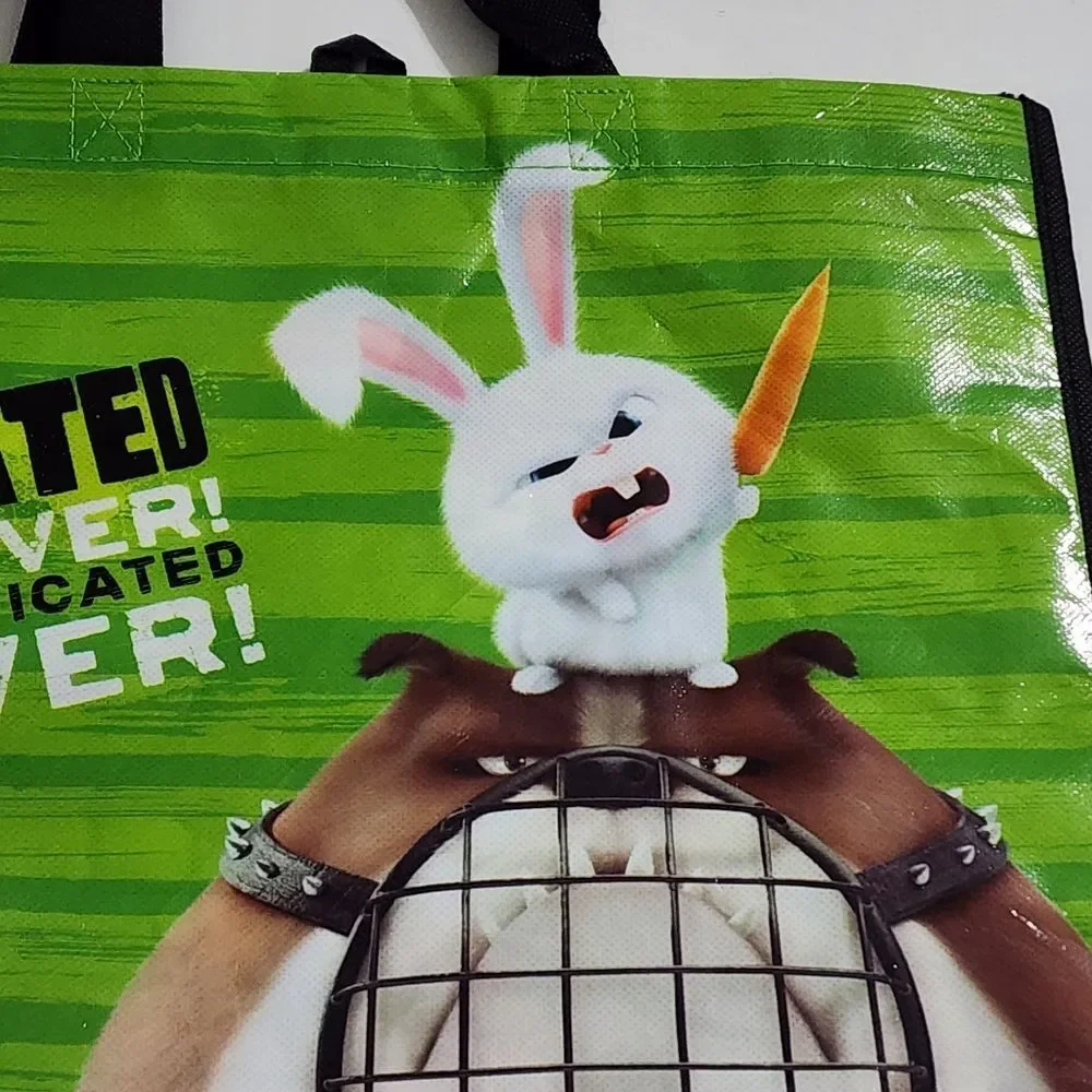The Secret Life of Pets Movie Ripper Dog & Snowball Bunny Green Tote Bag